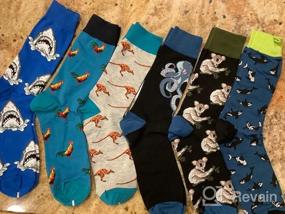 img 5 attached to Colorful Funny Novelty Men'S Combed Cotton Crew Socks - Perfect Gift By WeciBor