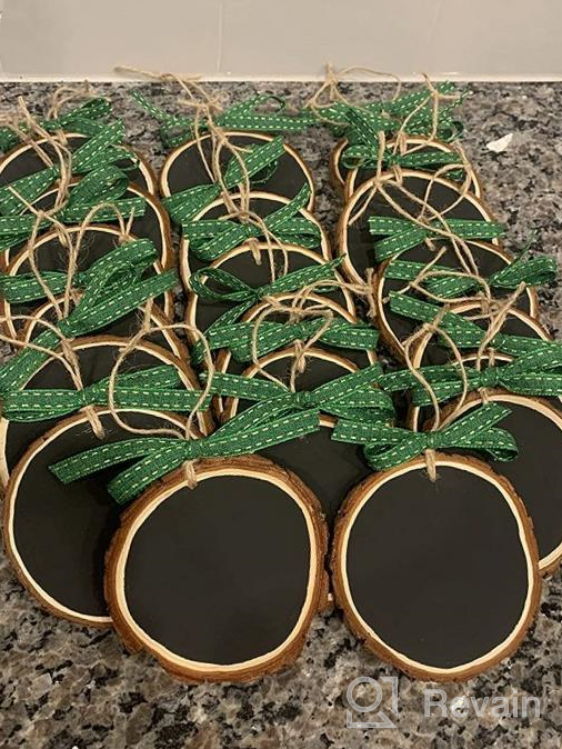 img 1 attached to 22Pcs 3.5"-4" Unfinished Natural Wood Slice Circles Kit With Predrilled Hole For DIY Rustic Wedding Decorations, Round Coasters, Halloween/Christmas Ornaments Arts Crafts review by Kevin Mills