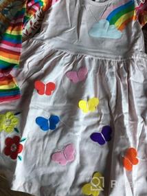 img 6 attached to Яркие хлопковые платья с цветочным и животным принтом для девочек 3-8 лет - JUXINSU
