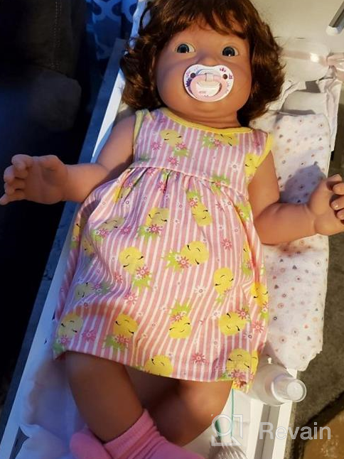 img 1 attached to 👶 Vollence Lifelike Full Body Silicone Baby Doll - 23 inch Realistic Newborn Girl Doll, Non-Vinyl Reborn Baby Doll review by Nate Eich