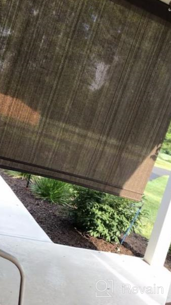 img 1 attached to TANG Sunshades Depot Exterior Roller Shade Roll Up Shade For Patio Deck Porch Pergola Balcony Backyard Patio Or Other Outdoor Spaces Blinds Light Filtering Block 90% UV Rays 7’ W X 6’ L Brown review by Duane Rogers