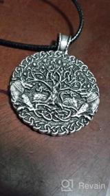 img 6 attached to HAQUIL Viking Necklace: Wolves & Ravens of Odin with Tree 🐺 of Life Pendant – Premium Faux Leather Cord – Perfect Viking Jewelry Gift