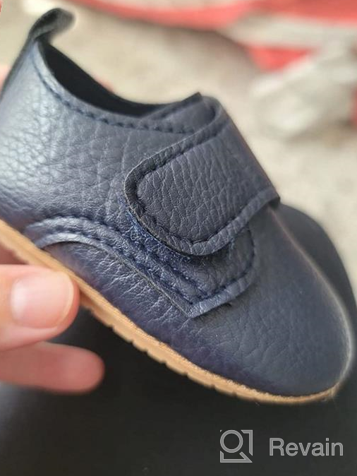 img 1 attached to HsdsBebe Baby Boys Girls Oxford Shoes: Stylish PU Leather Sneakers with Rubber Sole – Anti-Slip Infant Walking Shoes for Toddler Ankle Boots and Moccasins review by Andrew Grimes