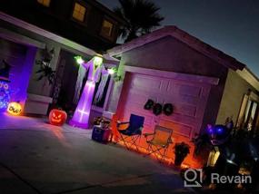 img 6 attached to 8FT Halloween Inflatables Outdoor Decorations With 7 LED Lights - Pumpkin Ghost And Tombstone Lighted Holiday Blow Up Yard Decor For Indoor/Outdoor Party, Lawn & Garden Photo Prop