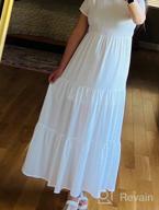 img 1 attached to Stylish Womens Bohemian Maxi Dress For Summer: AUSELILY Floral Tiered Maxi Dress With Short Sleeves And Smocked-Top review by Bogdan Swizzle