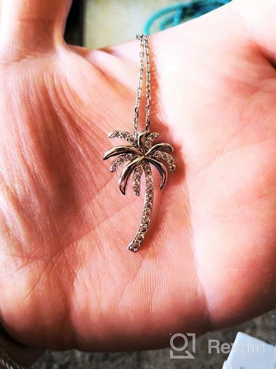 img 1 attached to 🏝️ Tropical Beach Jewelry CZ Palm Tree Pendant Necklace for Hawaii Bridal Beach Wedding and Bridesmaid Gifts review by Crystal Murphy