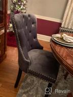 img 1 attached to Set Of 2 Elegant Armless Dining Chairs With Ring Pull And Black Velvet Upholstery - Perfect For Your Home Decor review by Shaun Stapp