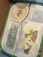 img 1 attached to Dino-Printed Bamboo Dinner Set For Toddlers: Includes Divided Plate, Feeding Dish, And Bib - Ideal Baby Tableware For Mealtime Fun And Easy Cleanup review by Justin Boisvert
