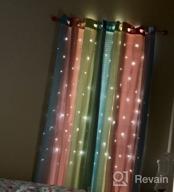 img 1 attached to Anjee Star Curtains For Kids 2 In 1 Double Layer Blackout Curtains Grommets Top Star Cutout Ombre Rainbow Curtains Sheer For Living Room Girls Bedroom 2 Panels In 52 X 84 Inch, Pink And Yellow review by Levi Stewart