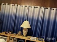 img 1 attached to Yakamok Blue And Greyish White Thickening Polyester Ombre Curtains, Light Blocking Gradient Color Curtains, Room Darkening Grommet Window Drapes For Living Room/Bedroom (2 Panels, 52X84 Inch) review by Michele Rutland
