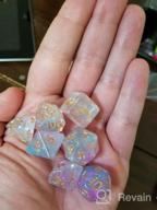 img 1 attached to Pink & Cyan Iridecent Swirls DND Polyhedral Dice Set - 11 Piece For Dungeons And Dragons, D&D Role Playing Games review by Derek Jha