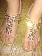 img 1 attached to Sparkle And Comfort Combined: ICKER Women'S T-Strap Rhinestone Sandals With Bohemian Pearl And Crystal Embellishments review by Roderick Reynolds