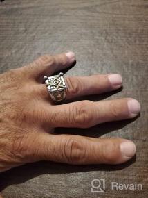 img 4 attached to 🌙 Vintage Masonic Freemason Ring with Sun and Moon Motif, Crafted in Stainless Steel