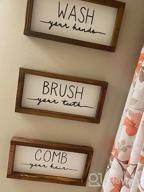 img 1 attached to 🚽 Set of 3 LIBWYS Bathroom Sign & Plaque - Decorative Rustic Wood Farmhouse Wall Decor for Bathroom - Wash Your Hands, Brush Your Teeth, Comb Your Hair (Black) review by Enes Patiag