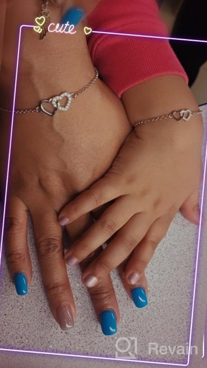 img 1 attached to Mom and Me Double Heart Bracelet 👩 - Sterling Silver Set or Individual Option for Sale review by Jordan Gonzales