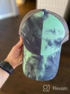 img 1 attached to Adjustable Tie Dye Mesh Trucker Baseball Cap Ponycap Messy High Bun Ponytail Hat review by Melissa Cervantes