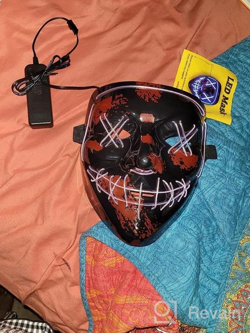 img 1 attached to Get Your Party Started With AnanBros Scary LED Halloween Mask - Perfect For Masquerade, Cosplay And More! Shop Now For Men, Women And Kids review by Keith Iverson