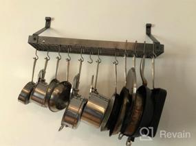 img 5 attached to Hammered Steel Enclume Premier Wall Pot Rack With Shelf And Bookshelf Storage