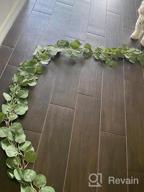 img 1 attached to 2PCS Faux Silk Eucalyptus Garlands - Artificial Greenery Vines For Wedding Backdrop, Wall Decor And Flower Arrangements review by Alex Foley