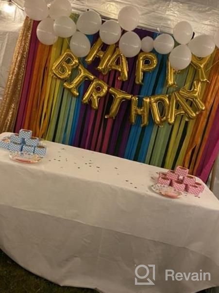 img 1 attached to Eco-Friendly Happy Birthday Balloon Banner - 16-Inch Mylar Foil Letters Sign Bunting For All Ages - Reusable Party Decorations And Supplies For Girls, Boys, And Adults review by Brian Samuel