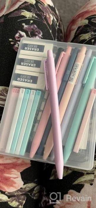 img 1 attached to Nicpro'S Cute Pastel Mechanical Pencil Set: 6 Pencils, 6 Lead Refills, 3 Erasers, 9 Eraser Refills - Perfect For Students Writing, Drawing, Sketching - Comes With Adorable Case! review by Nate Eich