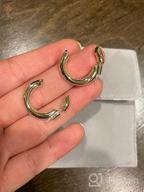 img 1 attached to 18k Gold Plated Copper Hoops Earrings for Women, Men, Girls, and Boys - Lightweight Trendy Semicircle C-Shaped Chunky Open Hoops with Safety Pin Diameter - Jeensley Gold Hoops review by Summer Edwards