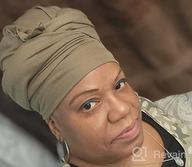 img 1 attached to Stylish And Comfortable Head Wraps For Black Women: Harewom'S 2PCS Stretchy African Hair Wraps For Dreads, Locs, And Natural Hair review by Stephen Cooper