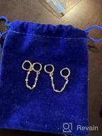 img 1 attached to Dainty Double Hoop Chain Earrings: Perfect Gift For Women & Girls! review by Nikki Grossarth