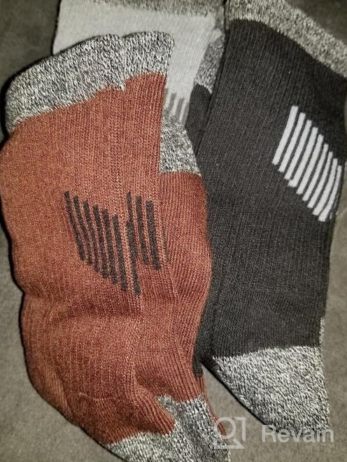 img 1 attached to Heatuff Men'S 6 Pack Hiking Crew Socks Athletic Cushion Outdoor Trekking Sock Reinforced Heel And Toe review by Kyle Bonnell