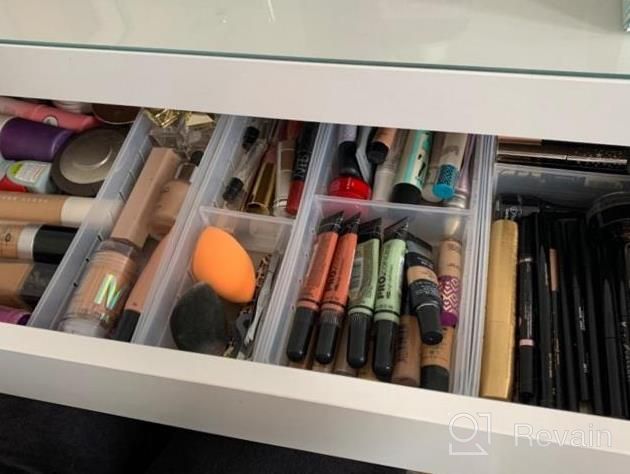 img 1 attached to Organize Your Desk Drawers With MineSign 4Pack Plastic Makeup & Flatware Organizers! review by James Arellano