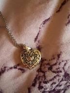 img 1 attached to Soulful Sunflower Heart Locket Necklace: Keep Loved Ones Close With Customizable Sterling Silver/Gold Jewelry That Holds Cherished Pictures review by Aaron Richardson