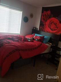img 6 attached to Красно-черный цветочный гобелен - LIVILAN Red Rose Flower Wall Hanging, растительный ботанический природный декор для спальни и гостиной, 60X79 дюймов