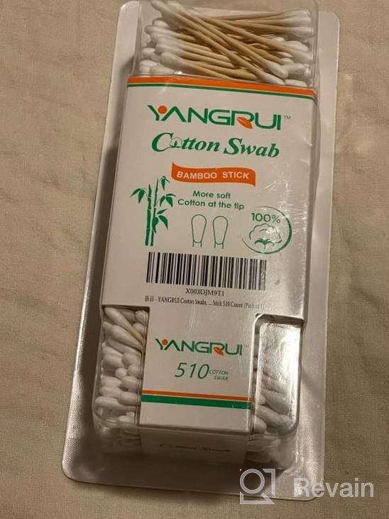 img 1 attached to Eco-Friendly YANGRUI Cotton Swab - Natural Double Round Ear Swabs With Bamboo Sticks, 510 Count BPA Free & Pure – Pack Of 1 review by Tim Airy