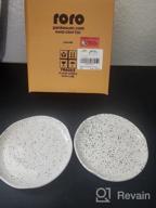 img 1 attached to 7 Inch Ceramic Stoneware Appetizer Plates, Set Of 2 - Hand-Molded Mottled Spotted Speckled Glossy White With Black review by Justin Sharp
