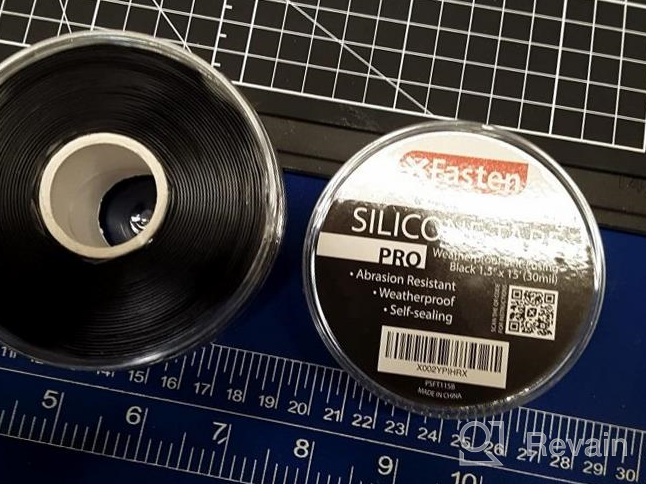 img 1 attached to XFasten Self-Fusing Silicone Tape Pro: 30Mils Weatherproof Seal For Outdoor Coax, Electrical Cables & Pipe Leaks | 1.5In X 15Ft Black review by Evan Austin