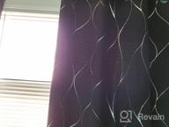 img 1 attached to Transform Your Living Room With Deconovo'S Sky Blue Noise-Reducing Blackout Curtains With Silver Wave Foil Print review by Matthew Nunez