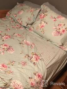 img 5 attached to FADFAY Rose Floral Bedding Set Twin 5 Pcs Bed In A Bag100% Cotton Shabby Vintage Bed Sheet Off White Farmhouse Duvet Cover Romantic& Elegant Ultra Soft Luxury Deep Pocket Flower Sheets - No Comforter