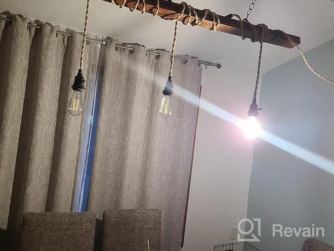 img 1 attached to Industrial Style Triple Pendant Light With Twisted Hemp Rope And Independent Switch - Emliviar YCE240-3 BK review by Casey Vance