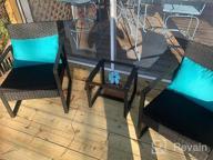 img 1 attached to Modern Outdoor Wicker Patio Furniture Set - 3 Piece Conversation Bistro With Coffee Table For Yard & Bistro | Flamaker. review by Greg Princeking