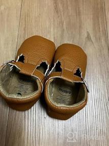 img 8 attached to SOFMUO Baby Boys Girls Lace Up Leather Sneakers Soft Rubber Sole Infant Moccasins Newborn Oxford Loafers Anti-Slip Toddler Wedding Uniform Dress Shoes