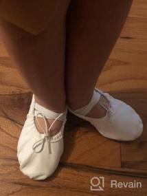 img 2 attached to Girls Leather Ballet Slippers For Gymnastic Dancing - Perfect For Kids!