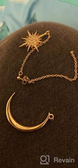 img 1 attached to Stylish Dangle Earrings for Women and Girls - Fashion Jewelry Featuring Moon, Stars, and Sun in Gold and Silver Finish review by Maria Duncan