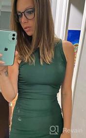 img 5 attached to Women'S Sleeveless Bodycon Mini Dress Summer Ruched Ribbed Cocktail Club Party Short Dresses - Crew Neck