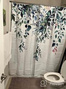 img 5 attached to Green Shower Curtain For Bathroom, Beautiful Modern Leaf And Floral Spring Botanical Shower Curtain, Garden Plants Classic Design, Water Repellent Fabric Shower Curtain Set With 12 Hooks 72X72 White