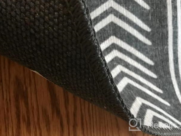 img 1 attached to Dark Gray 5'X7' Eco Friendly Recycled Machine Washable Contemporary Geometric Bohemian Stain Resistant Flat Weave Area Rug review by Jesus Cordova