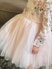 img 5 attached to Flofallzique Vintage Floral Long Sleeve Toddler Party Dress for Girls - Birthday Tulle Dress