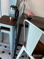img 1 attached to Mecor 30'' Metal Bar Stools Set Of 4 With Removable Backrest And Wood Seat, Light Blue Dining Chairs For Kitchen Counter Height review by Shameka Brown
