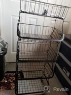 img 1 attached to Maximize Your Space With The 4-Tier Metal Wire Fruit & Vegetable Storage Basket On Wheels review by Brett Blazis
