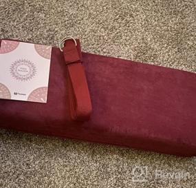 img 7 attached to Tumaz Rectangular Yoga Bolster Set - Soft Pillow For Restorative Yoga And Meditation, Includes Carry Handle, 8-Feet Yoga Strap, And Machine Washable Cover For Easy Care