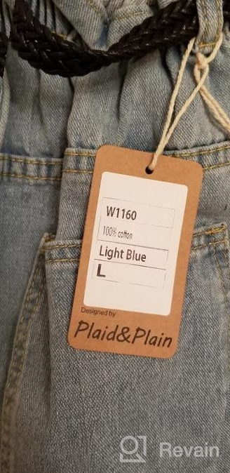img 1 attached to Get Ready For Summer With Plaid&Plain Women'S High Waisted Rolled Blue Jean Shorts review by Jelani Weaver